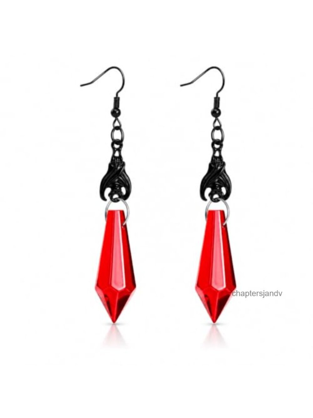 Blood Drop Dangle Earrings Copper Crystal Halloween Gothic Costume Jewelry